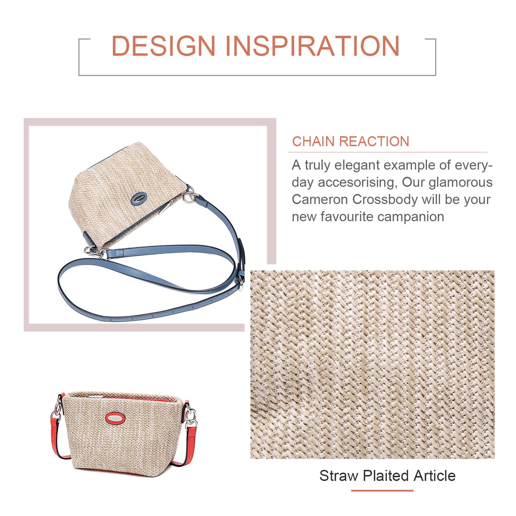 Túi Cói Đeo Chéo In Hình David jones Paris Thời Trang Cho Nữ