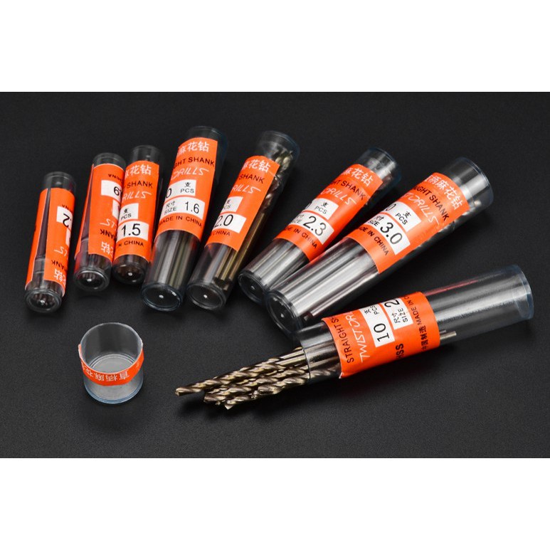 Bộ 190 Mũi Khoan Xoắn Tốc Độ Cao Bằng Thép Không Gỉ 0.3 / 0.4 / 0.5 / 0.6 / 0.7 / 0.8 / 0.9~5.0mm