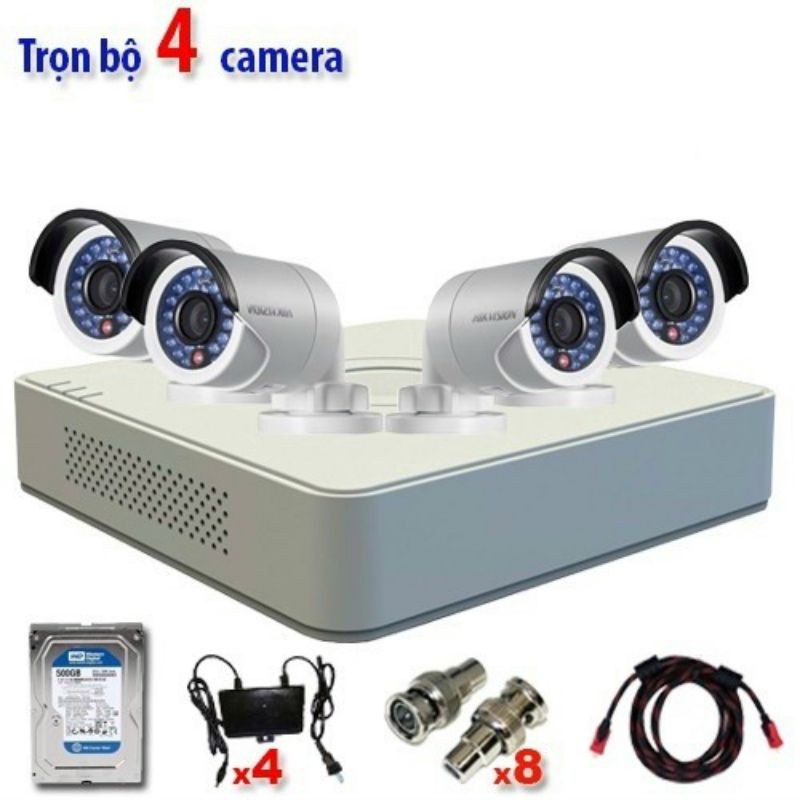 [Bộ 1-4 2MP]Trọn Bộ Camera Hikvision 2MP DS-2CE16B2-IRP HD 1080P - Hàng Chính Hãng Bảo Hành 24 Tháng