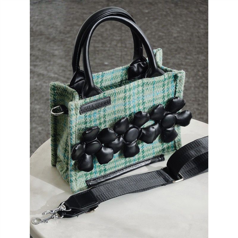 Oeteo Túi Xách Len Vuông Nhỏ Xinh Thời Trang Cho Nữ