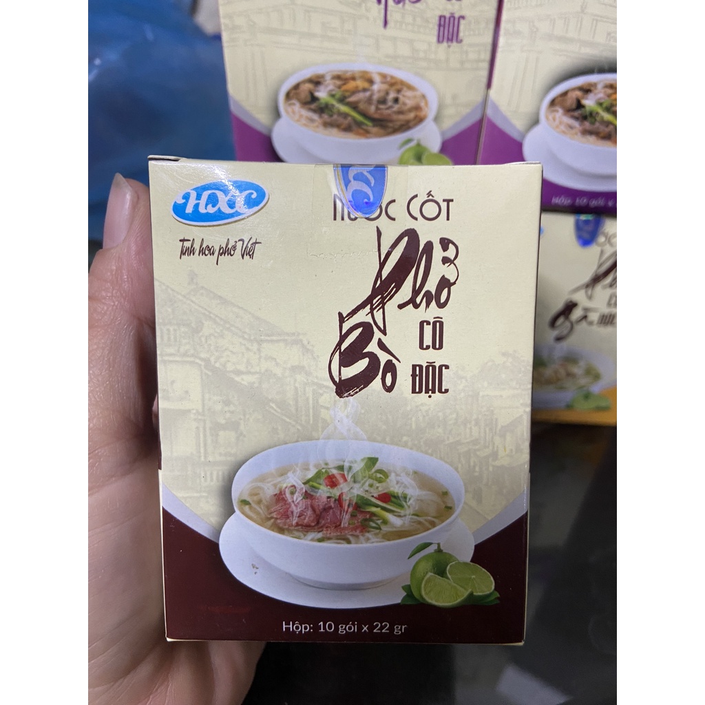 NƯỚC CỐT PHỞ BÒ CÔ ĐẶC HXC HỘP 10 GÓI X 22G