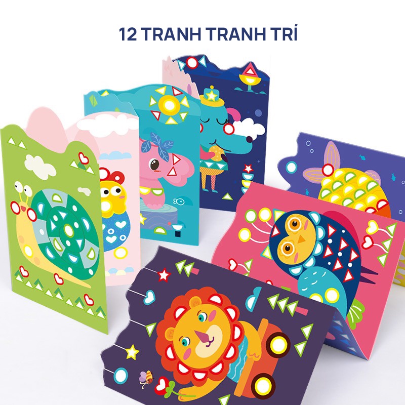 BỘ TRANH DÁN STICKER HÌNH KHỐI CHO BÉ SÁNG TẠO TRANG TRÍ CÁC LOÀI ĐỘNG VẬT
