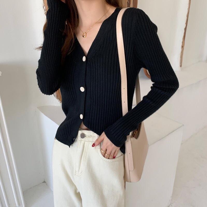 ÁO GÂN TAY DÀI CÀI NÚT XINH MÙA ĐÔNG A27 [Hàng Siêu Cấp] | BigBuy360 - bigbuy360.vn