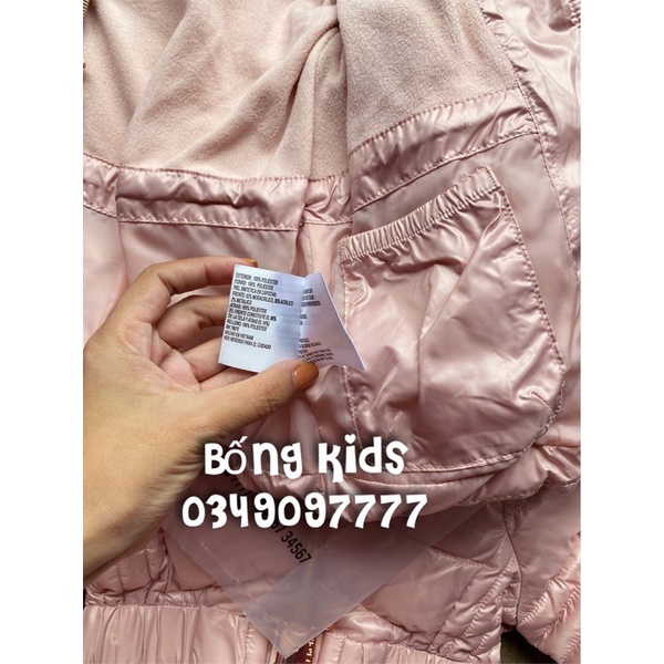 Áo Parka Bé Gái Kèm Belt Hồng Be MK