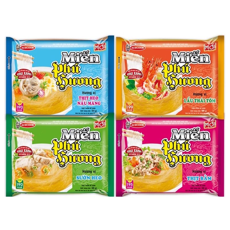 [Có sẵn] miến phú hương 55g ( 3 vị : sườn heo, thịt băm, thịt heo nấu măng) | BigBuy360 - bigbuy360.vn