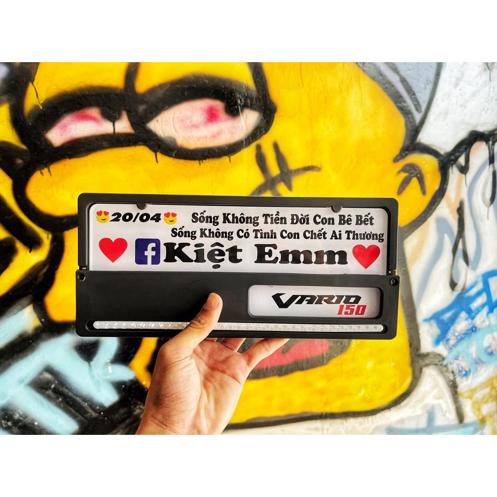 Bảng tên xe máy phong cách Indo - Thiết kế theo yêu cầu - Mica chịu lực khung Plastic cao cấp