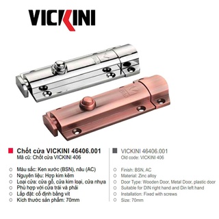 Chốt cửa VICKINI 46406.001 /100 mm