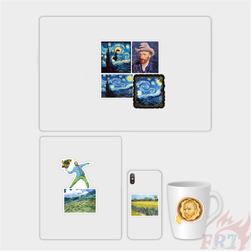 Set 50 miếng dán trang trí hình bức tranh Van Gogh mẫu 03