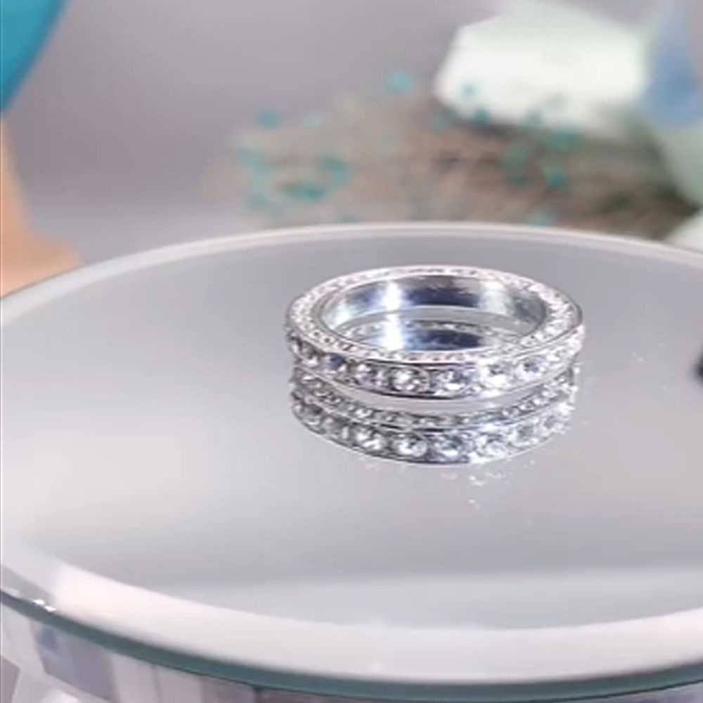 Nhẫn đính đá zircon kim cương giả và khắc họa tiết thủ công mới cho nữ
