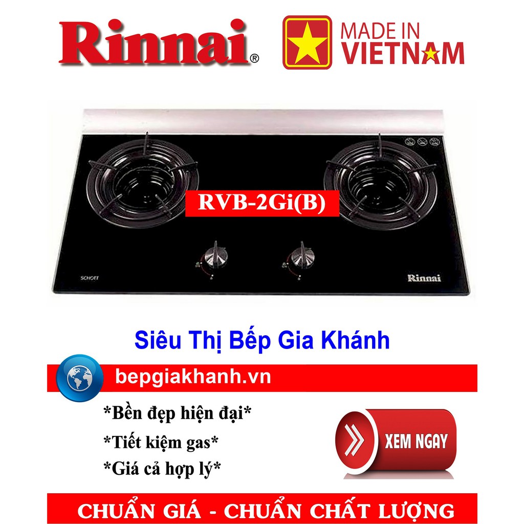 Bếp gas âm buồng đốt trong Rinnai RVB-2Gi(B) sản xuất tại Việt Nam