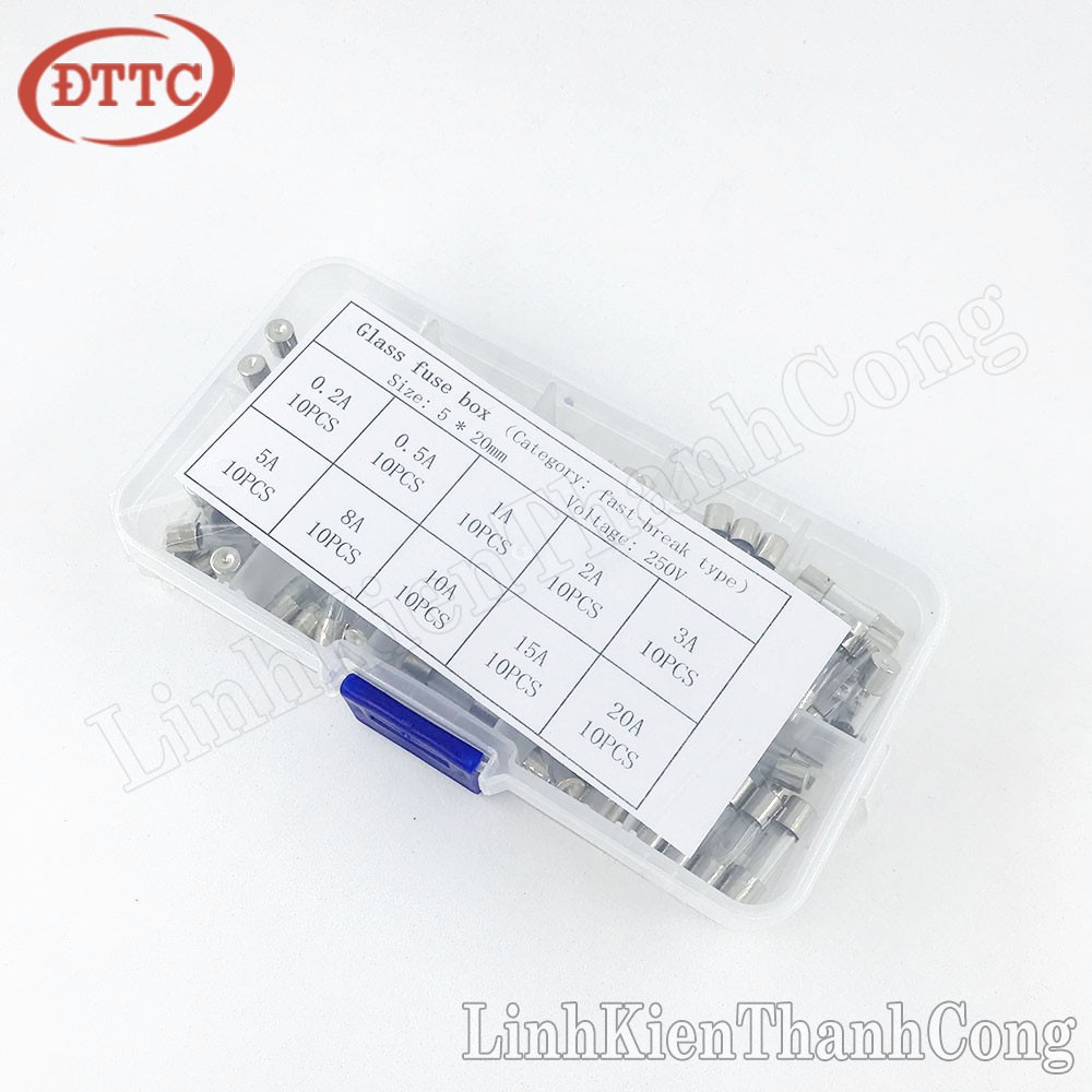 Combo 10 Loại Cầu Chì 5x20mm (100 Cái)