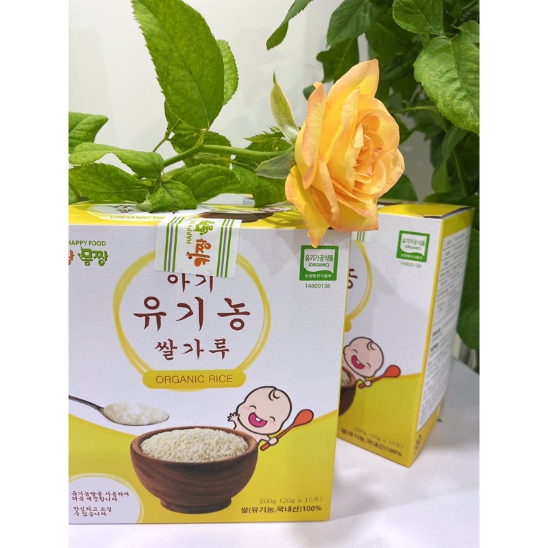 Gạo hạt vỡ hữu cơ Happy Food cho bé từ 7M+ (mẫu mới)