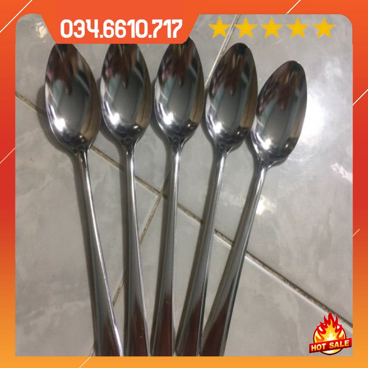 Combo 10 thìa phở inox cán dài