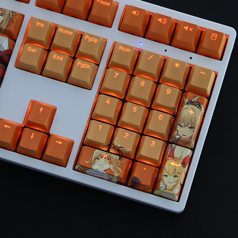 Naganohara Yoimiya Keycaps Cherry Profile Genshin Impact Anime PBT Dye Sub Bàn phím cơ học Keycap