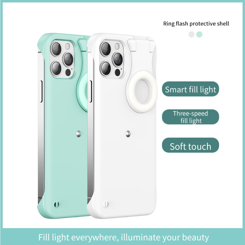 Ring Flash Phone Case Protective Cover Fill Light Camera Bracket Holder Three adjustable brightness For iPhone X 11 12