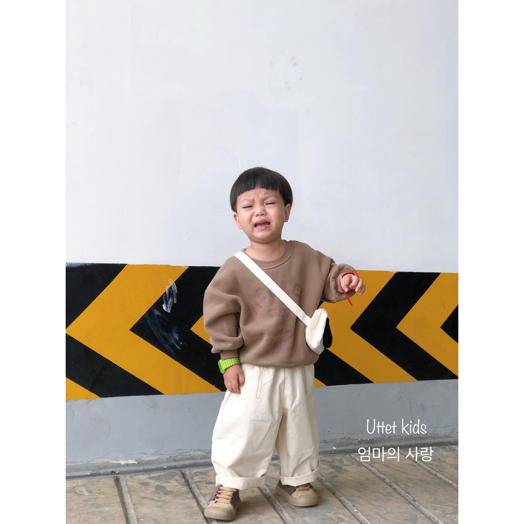 ÁO SWEATER LÓT LÔNG MONKEY PHONG CÁCH HÀN QUỐC CHO BÉ GÁI VÀ BÉ TRAI FORM CHUẨN