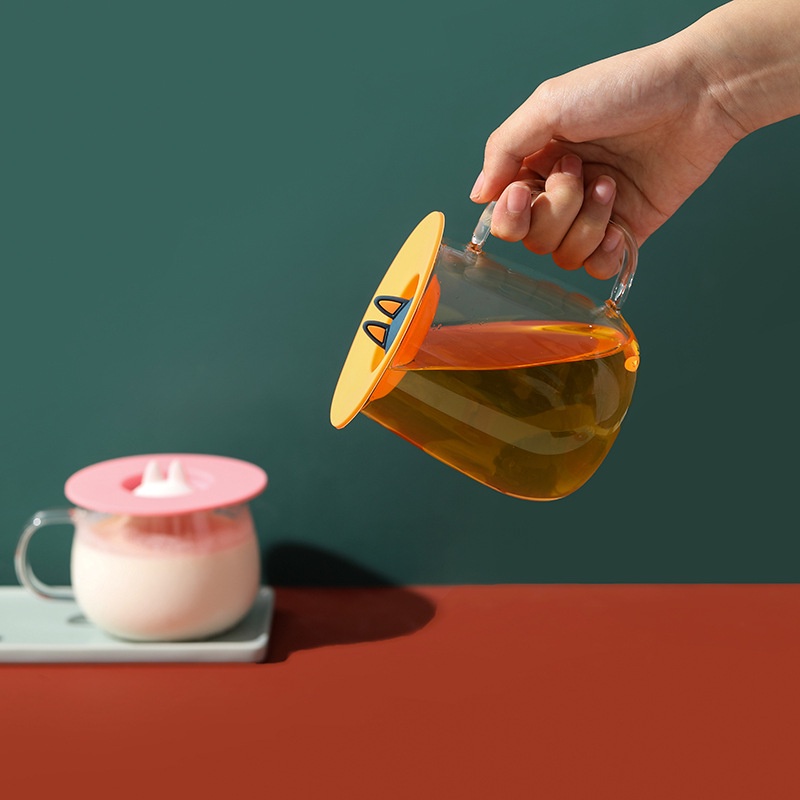 Nắp Đậy Ly Trà Bằng Silicone Chống Tràn Chống Bụi Hình Tai Mèo Sáng Tạo