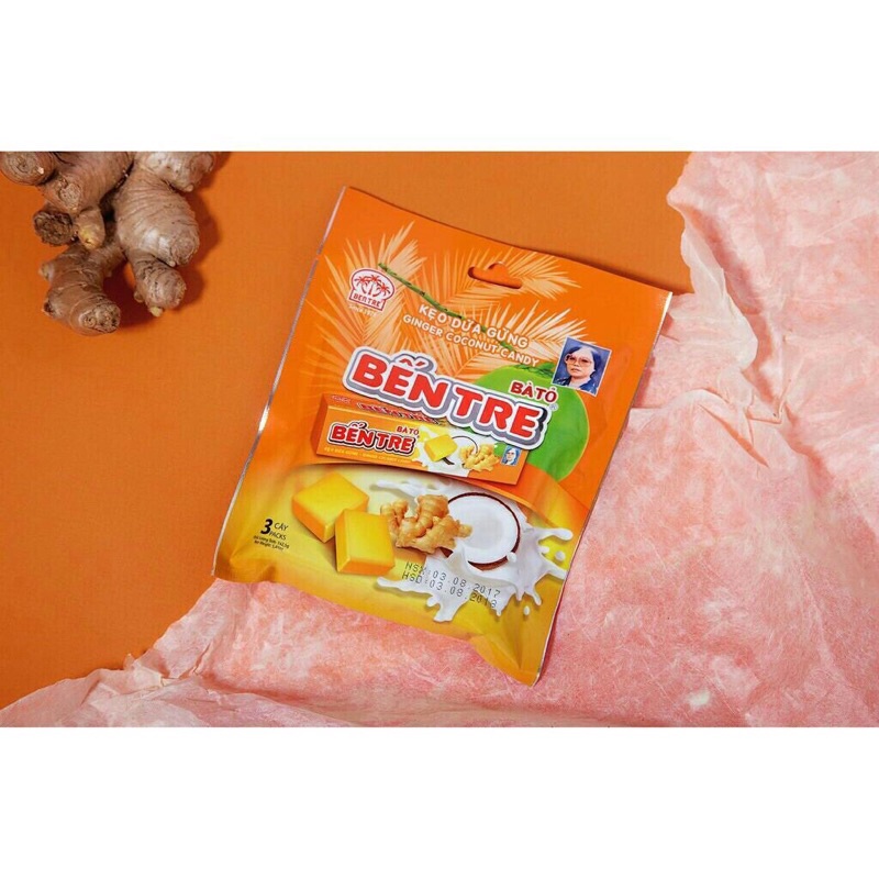 Kẹo dừa Bến tre gói 142,5g gồm 3 thanh - Đặc sản Bến Tre