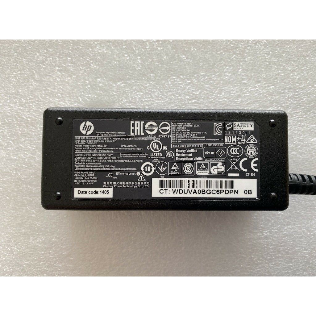 Sạc ADAPTER HP 19.5V-2.31A 45W Đầu kim nhỏ  Zin cho HP Stream x360 11 13 14 X2 11 G3 / 11 G4