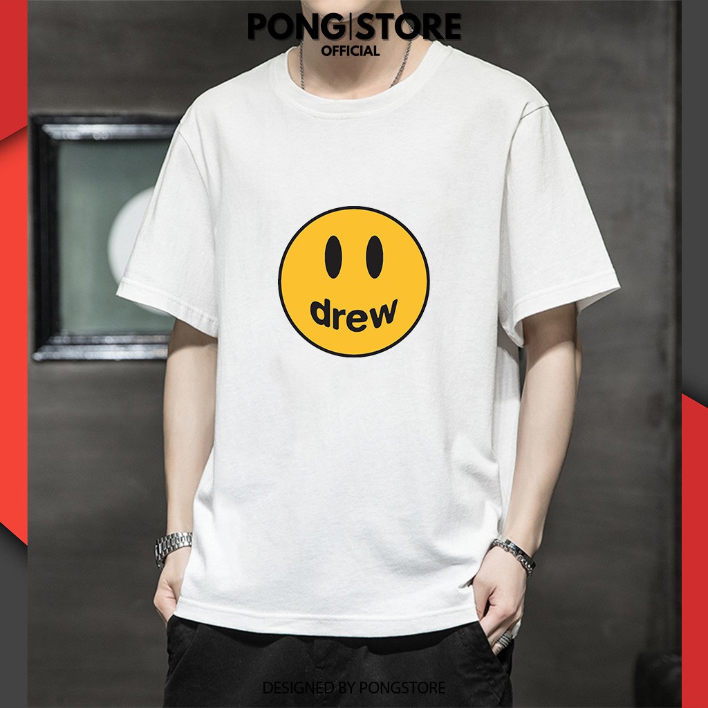 Áo thun unisex form rộng in Logo Dreww, Áo phông cổ tròn kiểu đáng basic thời trang chất thun thoáng mát