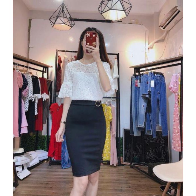 Chân Váy Xẻ Tà Sau Lưng Thun ❤️FREESHIP❤️ Chân Váy Cotton Co Dã 4 Chiều