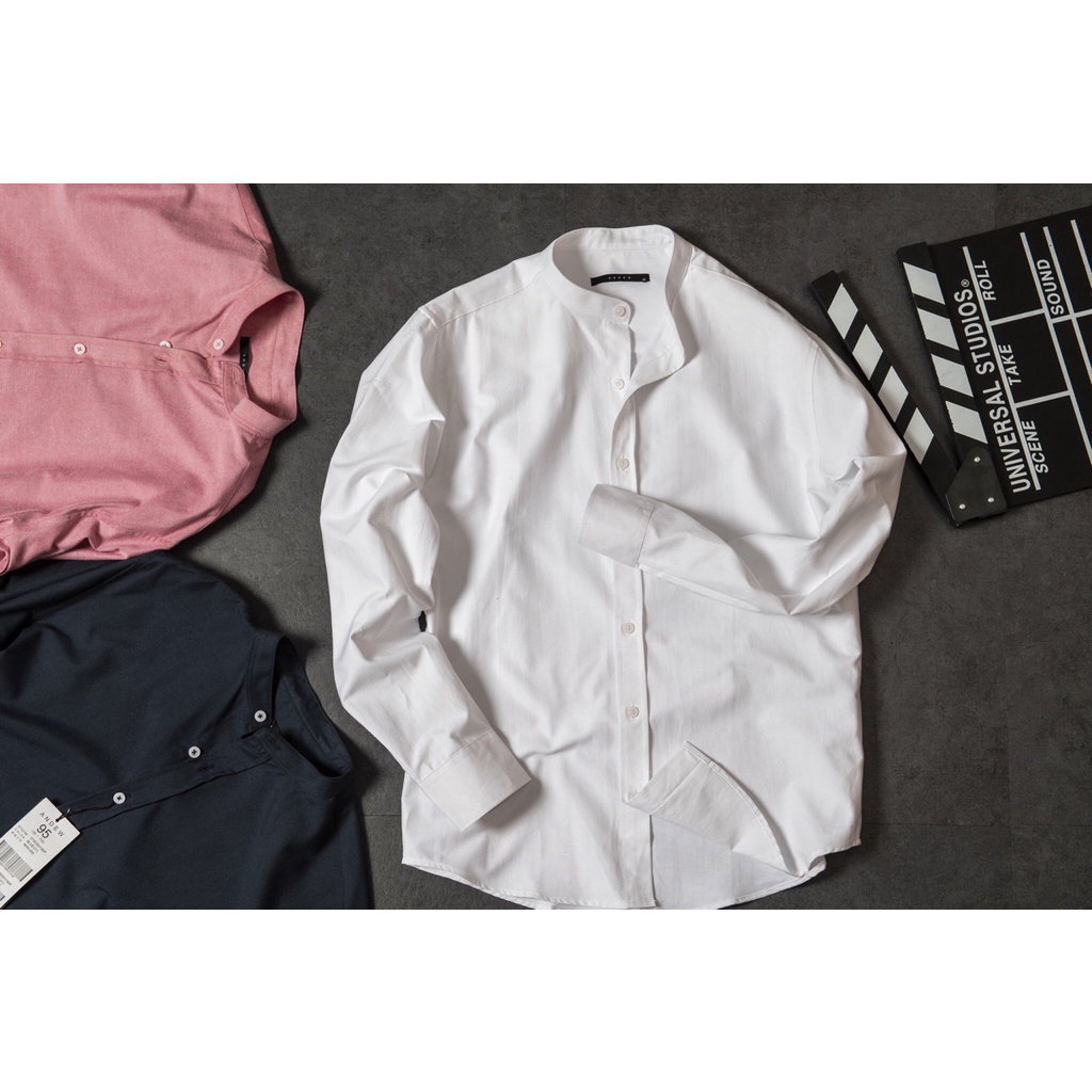 SALE. Áo sơ mi cổ trụ nam vải oxford hàng đẹp, may kỹ