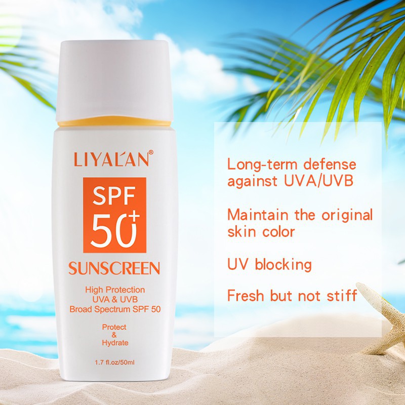 Kem Chống Nắng LIYAL'AN Spf 50+ UV Dưỡng Ẩm Tự Nhiên Chống Thấm Nước 50ml | BigBuy360 - bigbuy360.vn
