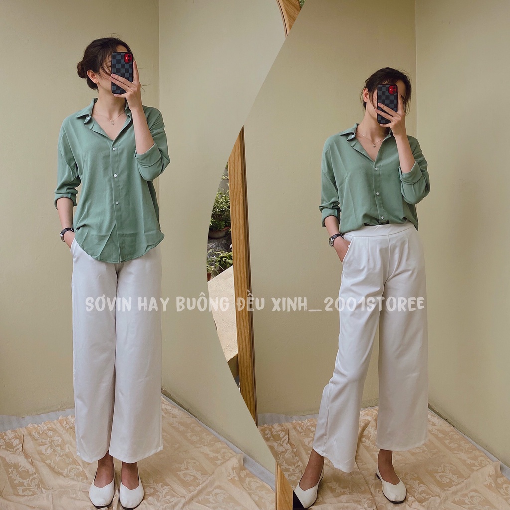 Set đồ nữ, Set sơ mi thụng mix quần ống xuông năng động, trẻ trung, cá tính phù hợp đi học, đi làm và đi chơi[ảnh thật]