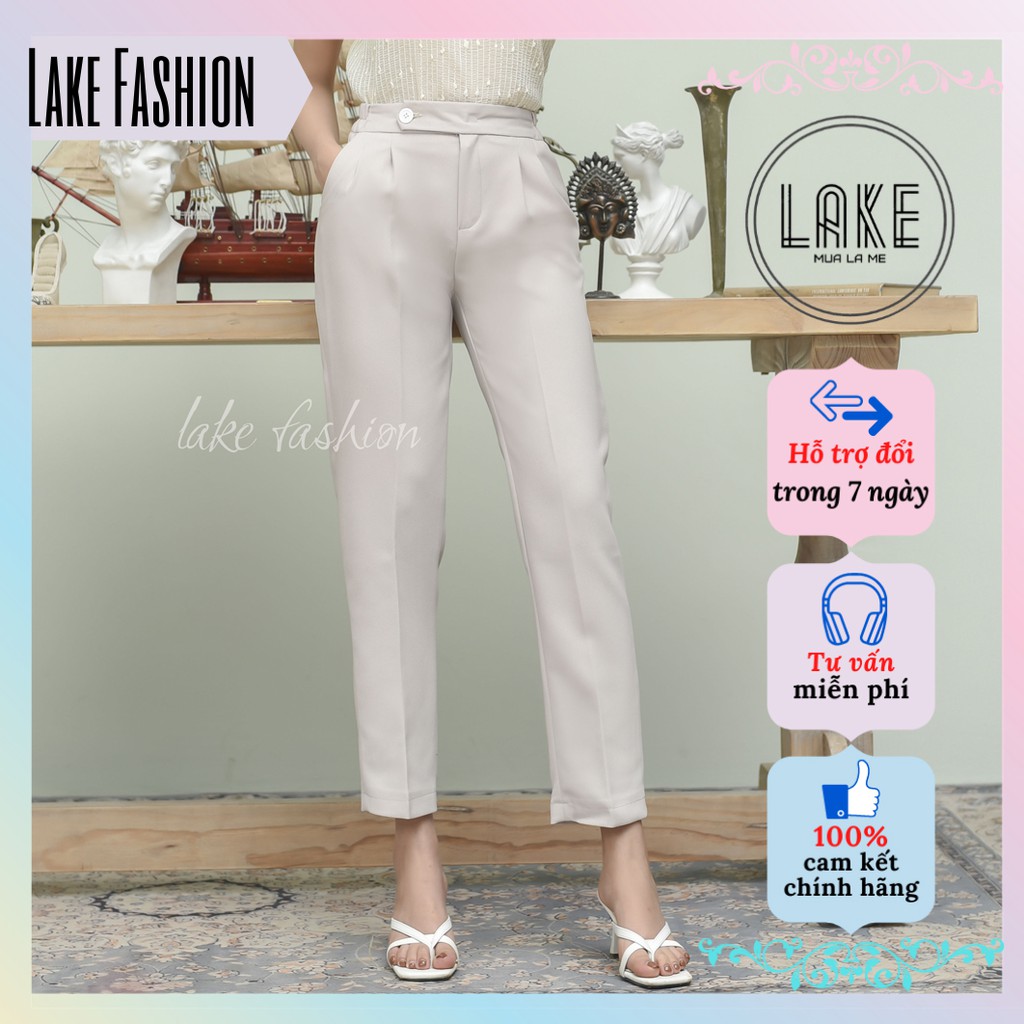 Quần tây nữ, quần baggy công sở cúc lệch fom chuẩn lên dáng đẹp Lake fashion