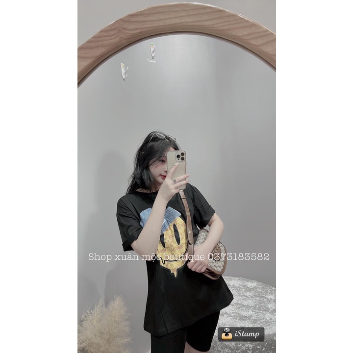 Áo Phông Hình Mặt Cười Unisex,Áo Thun Đôi Cổ Tròn Tay Lỡ Dáng Thụng cực đẹp ZADOLA FASHION