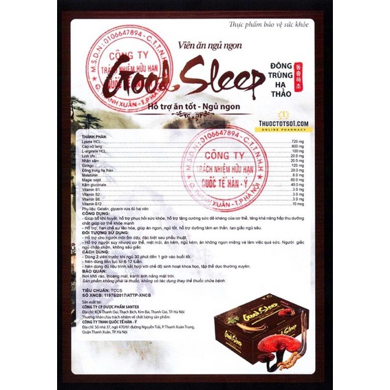 Viên ăn ngủ ngon Good Sleep - Goodsleep PENTYMAX hộp 50 viên bổ sung vitamin, tăng cường sức đề kháng