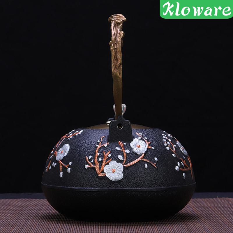 Ấm Trà Bằng Sắt Có Tay Cầm Chống Bỏng Phong Cách Vintage Cho Nhà Bếp