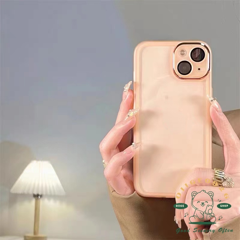 Ốp Điện Thoại TPU Mềm Có Vòng Kim Loại Màu Trơn Bảo Vệ lens Cho Iphone 13 12 11 Pro Max Xs Max Xr 8 7Plus Màu Sắc
