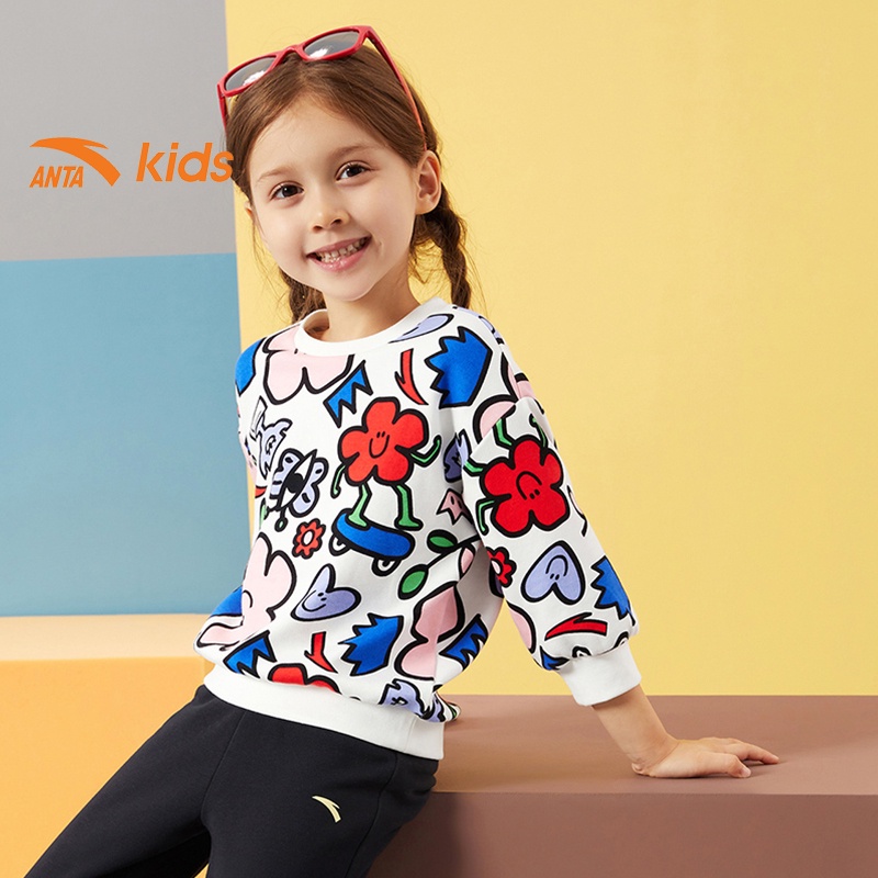 Áo nỉ thời trang bé gái thương hiệu Anta Kids 362139703