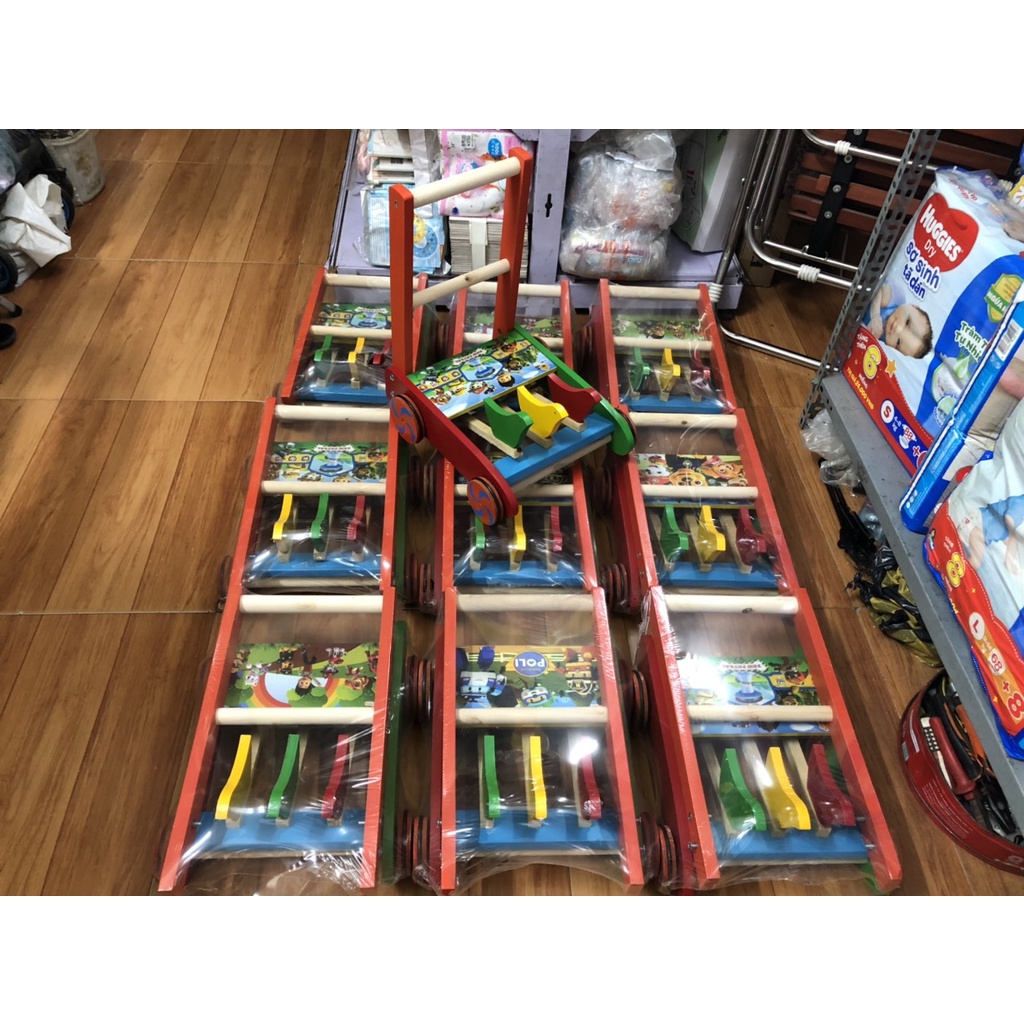 Xe Tập Đi Gỗ Mẫu 3 Con Ngựa Hàng Cty IQ Toy / Mẫu Chó Cứu Hộ Em Bé Vàng Việt Nam