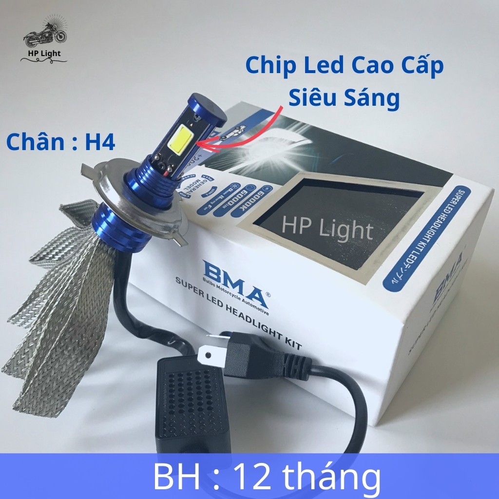 ĐÈN PHA LED BMA 3 TIM LED LẮP XE MÁY – Ô TÔ SIÊU SÁNG,CHÂN T19,M5,H4_Đèn Led HPLIGHT Z3