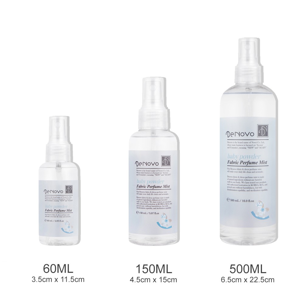 Xịt thơm hương nước hoa DENOVO Hàn Quốc hương Baby Powder - Nước xịt khử mùi quần áo, mùi phòng, mùi cơ thể chính hãng | BigBuy360 - bigbuy360.vn