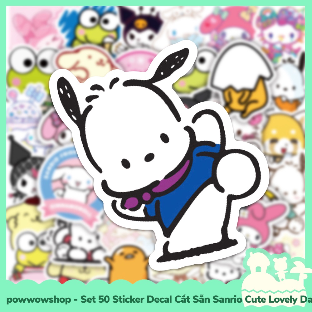 [Sẵn VN - Hỏa Tốc] Set 50 Sticker Mini Decal Dán Trang Trí Vật Dụng Mẫu Sanrio Family Cute Lovely Days