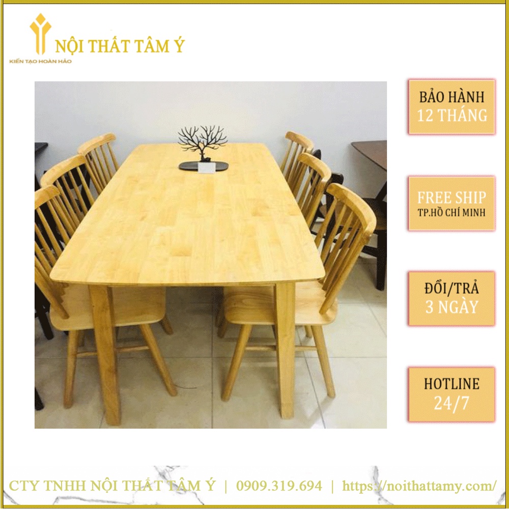 Bộ Bàn Ăn Song Tiện 6 ghế ✌FREE SHIP HCM✌ Bộ bàn ăn Cao Cấp Thương hiệu Nội Thất Tâm Ý