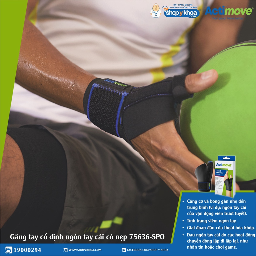 [CÓ QUÀ TẶNG] Găng tay cố định ngón tay cái có nẹp 75636-SPO Actimove Thumb Stabilizer