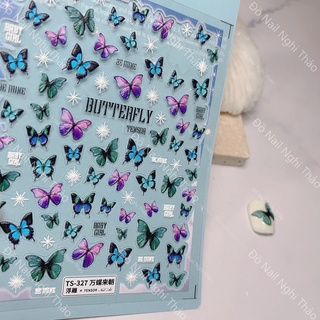 Sticker nail lụa bướm 5D LADURA