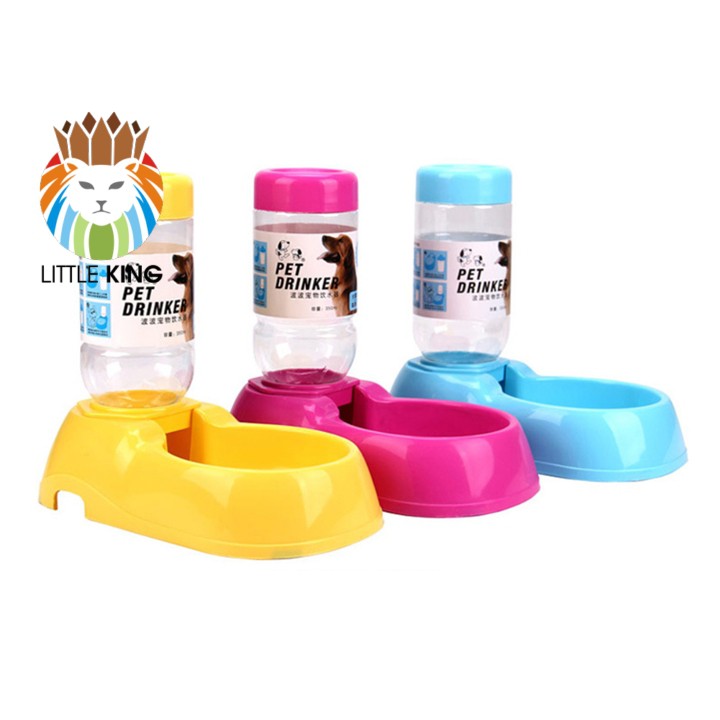 Bình nước tự động cho chó mèo dung tích 300ml Little King pet shop chất liệu nhựa PP an toàn cho thú cưng