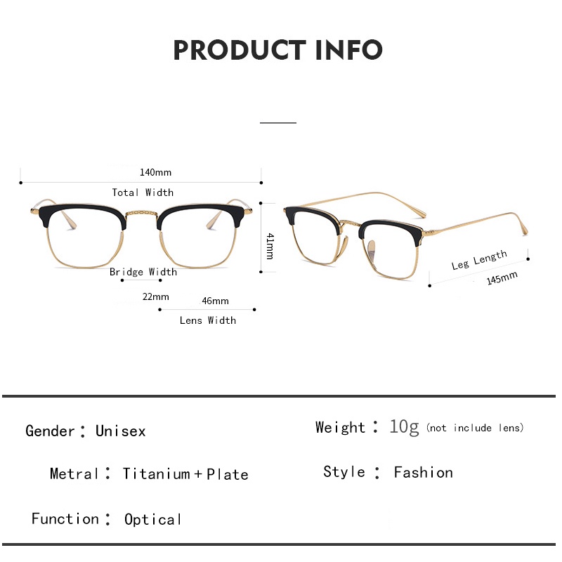 Charmray Gọng Kính Đeo Lông Mày Bằng Titan Thay Thế Chuyên Dụng Cho Nam