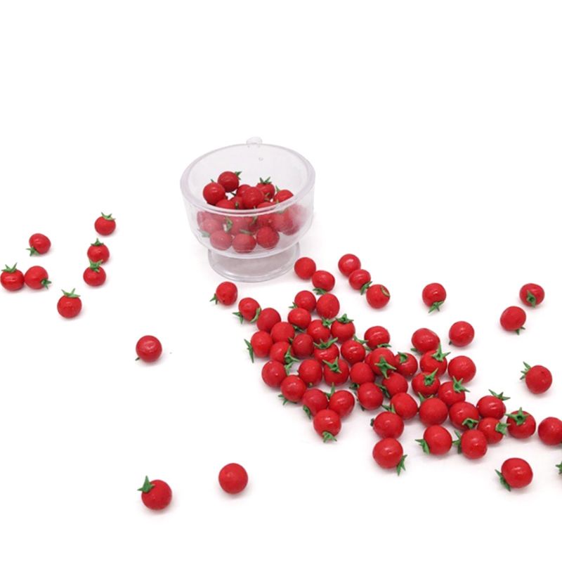 Set 10 Quả Cà Chua Giả Bằng Nhựa Resin Kích Thước 1 / 12 Dùng Để Trang Trí Nhà Búp Bê