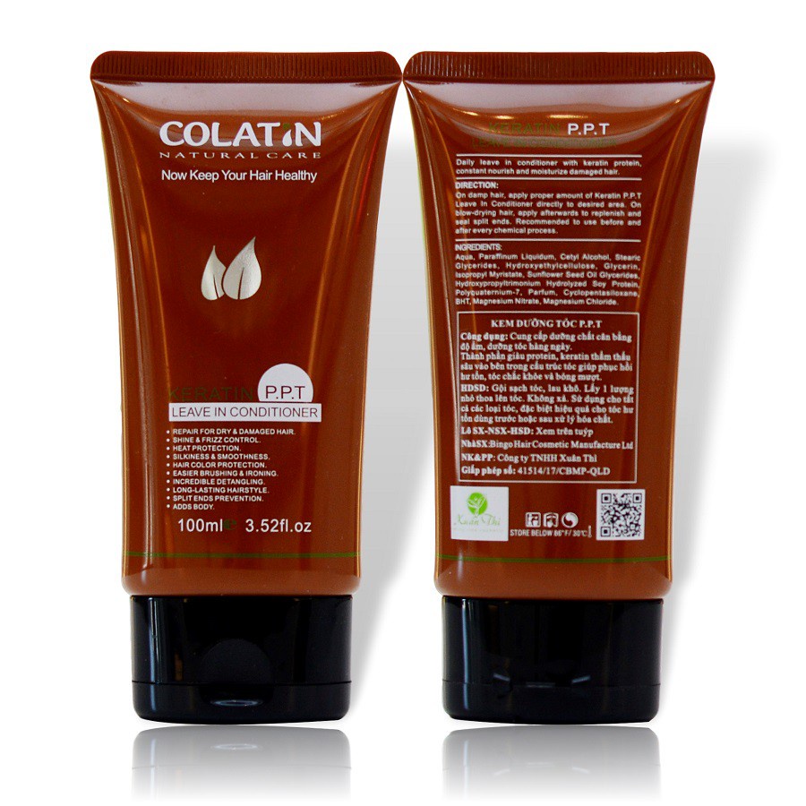 Kem xả khô COLATIN  Keratin Conditioner chăm sóc tóc bóng mượt tóc uốn nhuộm khô xơ phục hồi tóc hư tổn 100ml