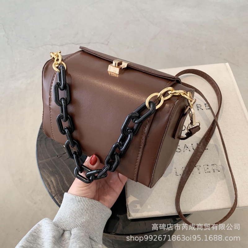 Túi đeo chéo hình vuông nhỏ phong cách retro Phương Tây cho nữ