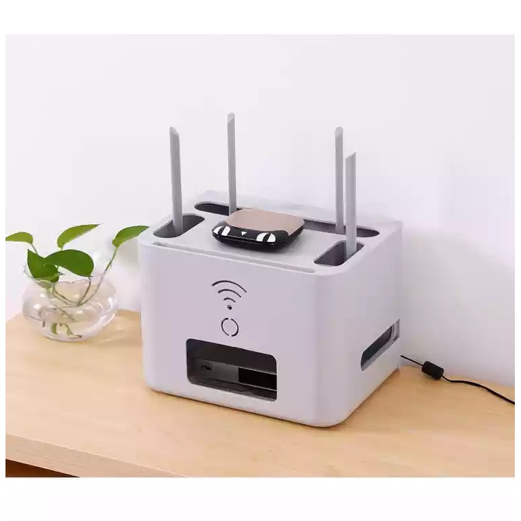 Hộp lưu trữ bộ định tuyến WIFI Hộp lưu trữ dây nhựa Hộp lưu trữ Đường dây điện Bộ tổ chức lưu trữ Cáp thu thập Hộp đựng Juncti hai lớp