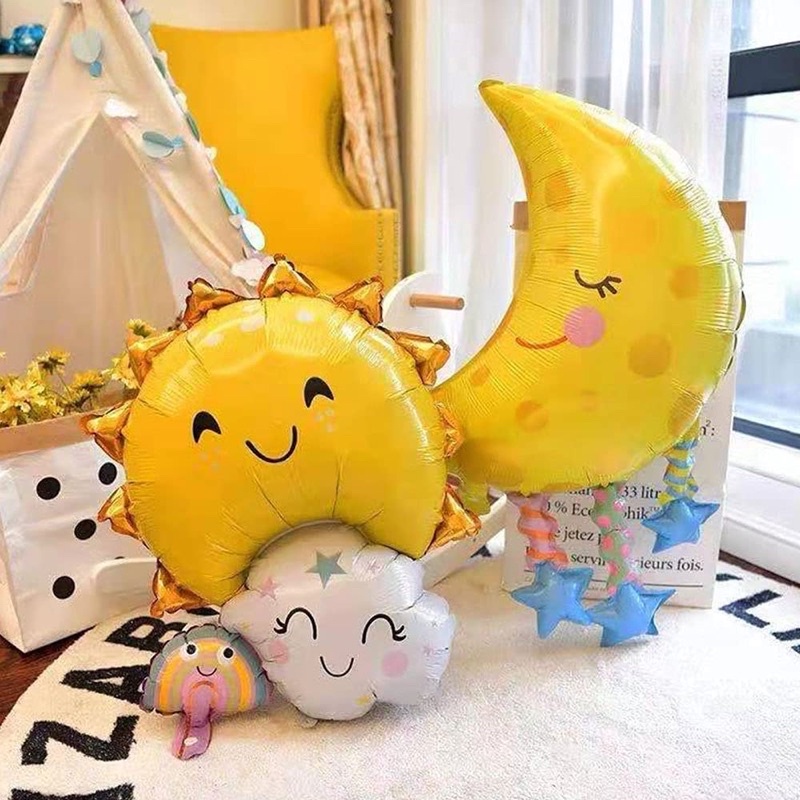 Bong bóng hình đám mây, cầu vồng, mặt trời, mặt trăng dễ thương