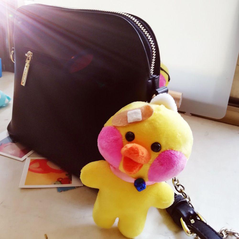 LANFY Kawaii Lalafanfan Key Rings Birthday Gifts Plush Duck Pendant Duck Keychain Soft Toys Stuffed Animals Korean Netred Yellow Duck Stuffed Toys Cafe Duck Hyaluronic Ducks Acid Doll