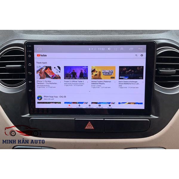 Màn hình DVD ANDROID xe I10 android 10. mới nhất, tích hợp vô lăng, ra lệnh giọng nói,màn hình chobxe Hyundai I10 giá rẻ